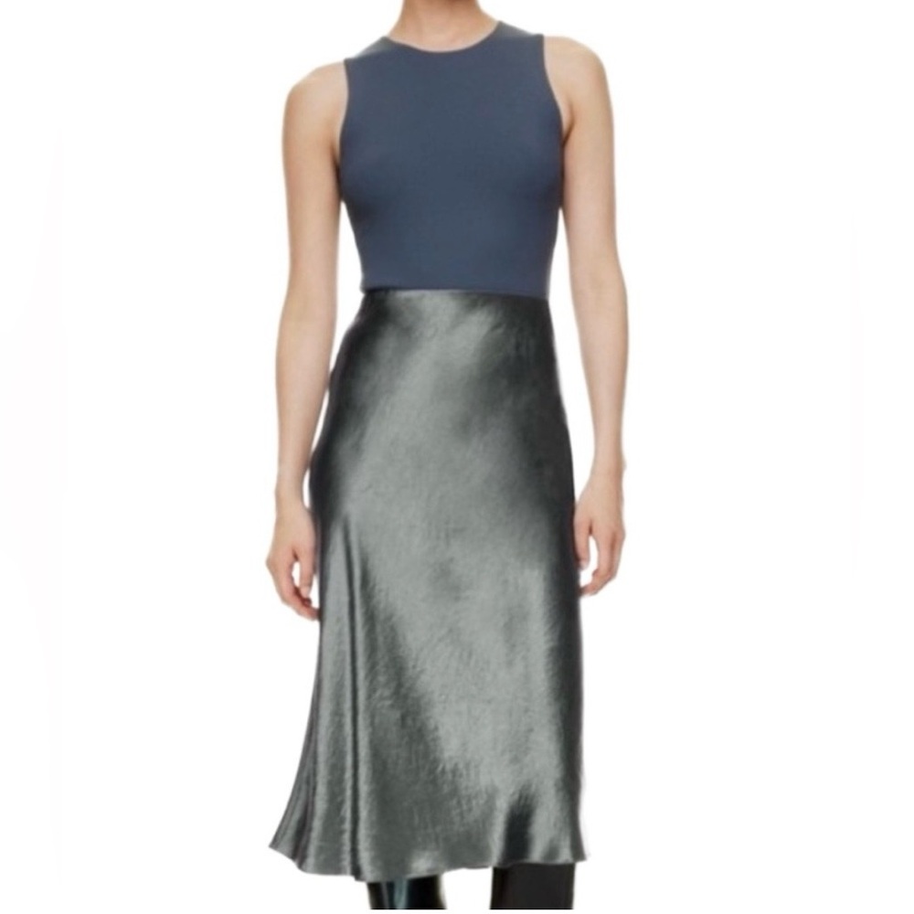 Babaton Satin Slip Midi, Grey